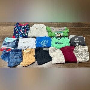 Baby Boy 12M pajamas, pants, shirts lot